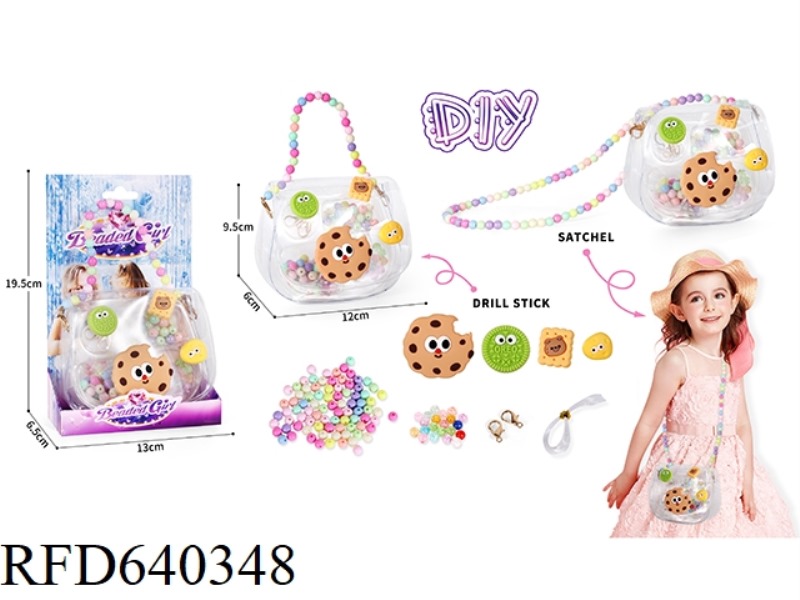 ICE AND SNOW COLORED BEADED DIY BEADS GOOKA HANDMADE JEWELRY BOX JEWELRY BAG 2-IN-2 HANDBAG MESSENGE