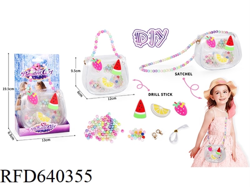 ICE AND SNOW BEADED DIY BEADS GOOKA HANDMADE JEWELRY BOX JEWELRY BAG 2-IN-2 HANDBAG MESSENGER BAG CA
