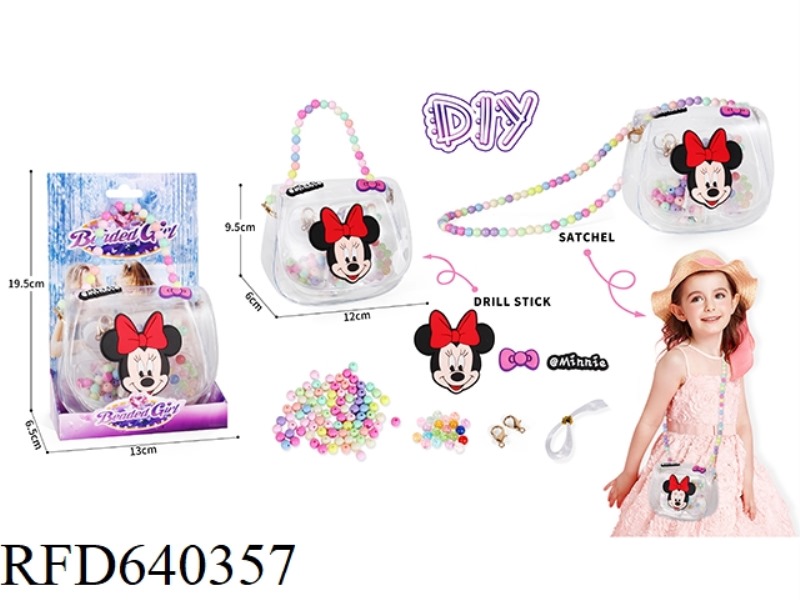 ICE AND SNOW BEADED DIY BEADS GOOKA HANDMADE JEWELRY BOX JEWELRY BAG 2-IN-2 HANDBAG MESSENGER BAG DI
