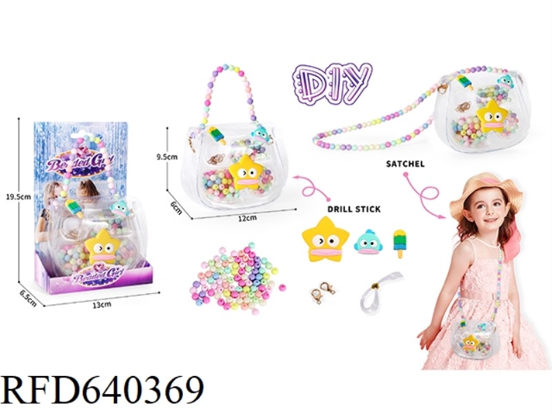 ICE AND SNOW BEADED DIY BEADS GOOKA HANDMADE JEWELRY BOX JEWELRY BAG 2-IN-2 HANDBAG MESSENGER BAG CL