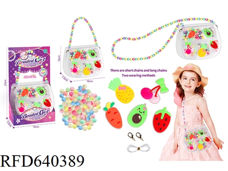 BEADED DIY BEADS GOOKA HANDMADE JEWELRY BOX JEWELRY BAG 2-IN-1 HANDBAG MESSENGER BAG CARTOON CUTE FR