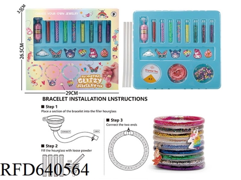 BEAD PEN + COLOR POWDER SLEEVE BRACELET SET