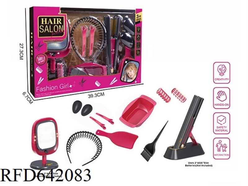 ELECTRIC SIMULATION HAIRDRESSING SET (13-PIECE SET WITH COSMETIC MIRROR)