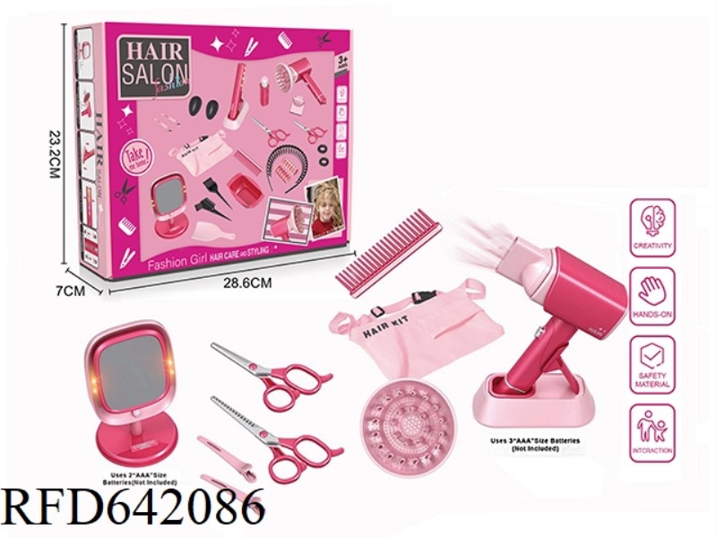 ELECTRIC SIMULATION HAIRDRESSING SET (13-PIECE SET WITH BLOWER AND COSMETIC MIRROR)