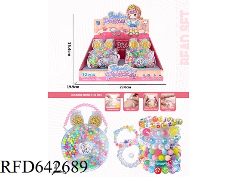 BRACELET RABBIT DIY BEADED BOX 12PCS