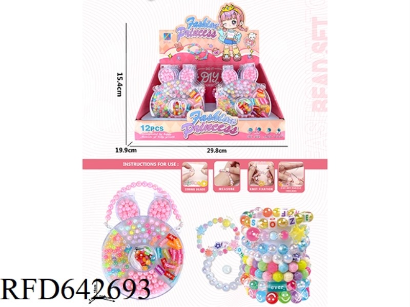 BRACELET RABBIT DIY BEADED BOX 12PCS