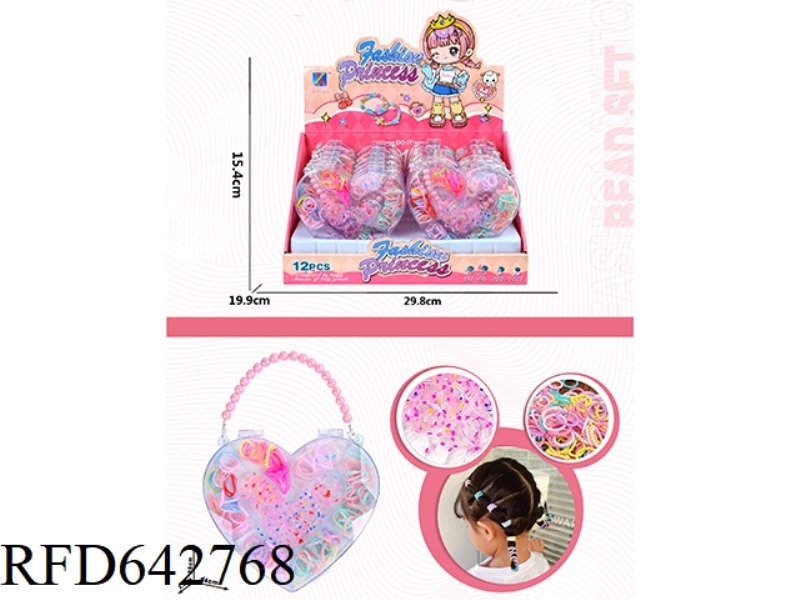 BRACELET HEARTS DIY BEADED BOX 12PCS