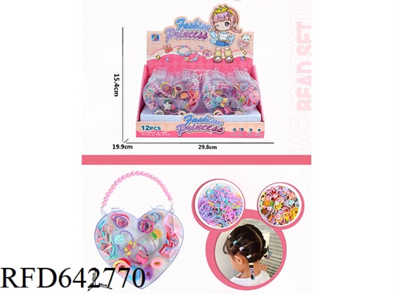 BRACELET HEARTS DIY BEADED BOX 12PCS