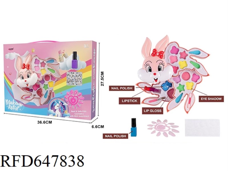 FLIP COVER RABBIT HEAD THREE LAYERS OF MAKEUP
