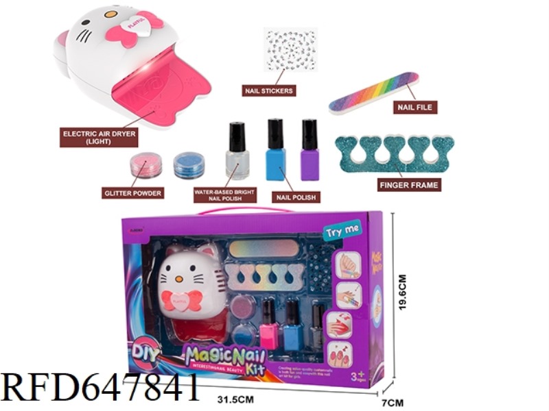 ELECTRIC LIGHT HAIR DRYER + NAIL POLISH SET