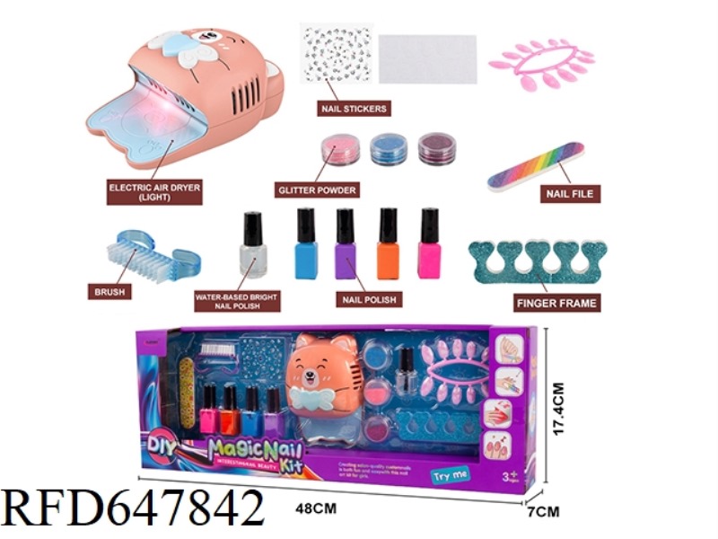 ELECTRIC LIGHT HAIR DRYER + NAIL POLISH SET