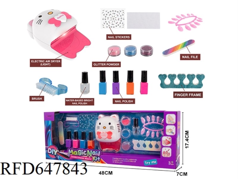 ELECTRIC LIGHT HAIR DRYER + NAIL POLISH SET
