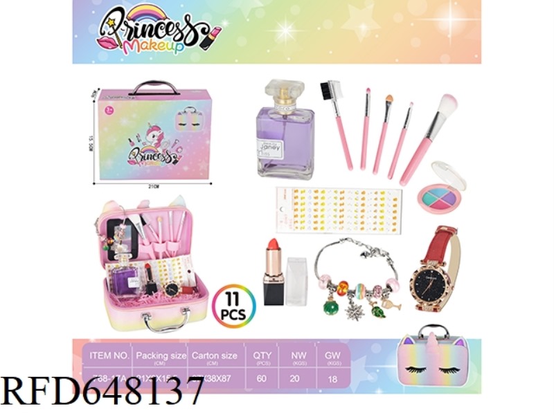 MAKEUP BAG + LIPSTICK, EYE SHADOW, PERFUME + WATCH PAN DUODUO BRACELET SET