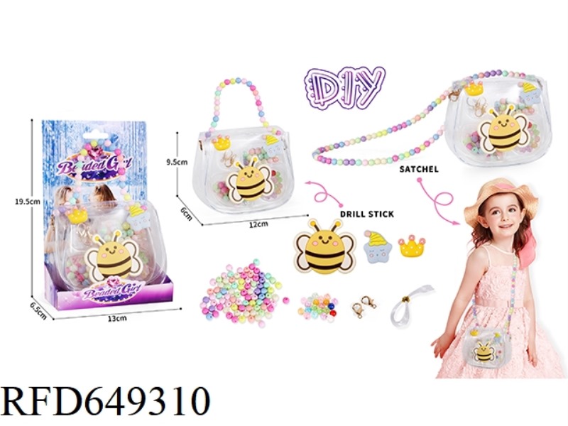 DIY HANDMADE, BEADED JEWELRY BAG CARTOON CUTE LITTLE BEE