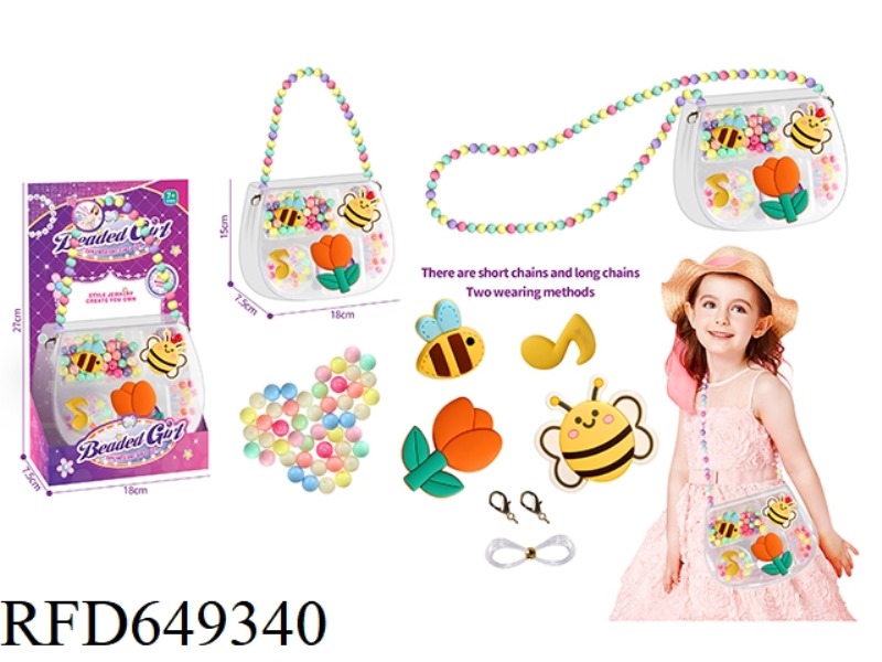 DIY HANDMADE, BEADED JEWELRY BAG CARTOON CUTE LITTLE BEE