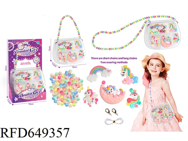 DIY HANDMADE, BEADED JEWELRY BAG UNICORN