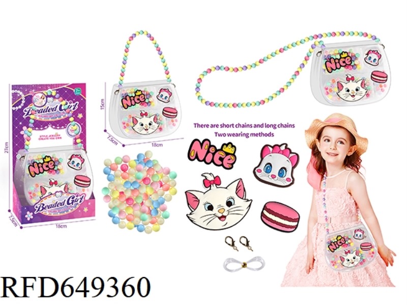 DIY HANDMADE, BEADED JEWELRY PACKAGE MARY CAT WHITE CAT