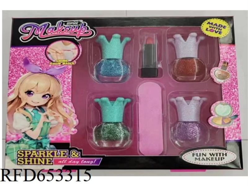 FOUR COLOR FLAT BOTTLE NAIL POLISH SET