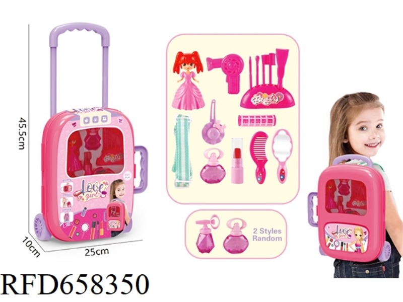 LUGGAGE CASE PLAY HOUSE JEWELRY SET BACKPACK THREE-IN-ONE