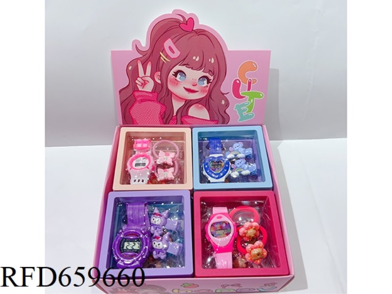 GIRLS' ACCESSORIES (WATCH + HAIRPIN/BAND) 12PCS