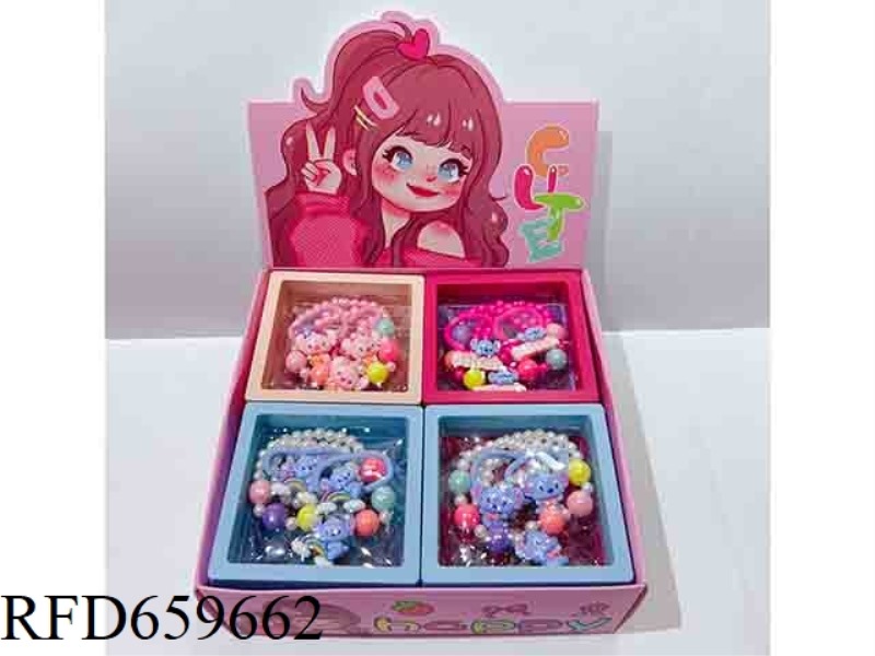 GIRLS' ACCESSORIES (NECKLACE + LEATHER BAND) 12PCS