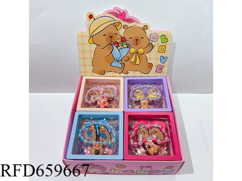 GIRLS' ACCESSORIES (BRACELET + LEATHER BAND) KAPIBARA 12PCS