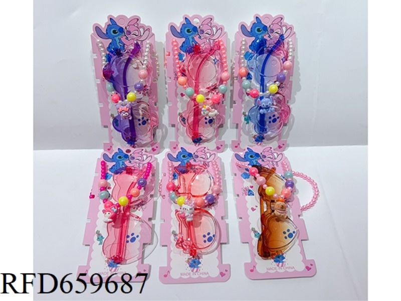 STITCH/KAPIBALA ACCESSORIES SET (NECKLACE + GLASSES)