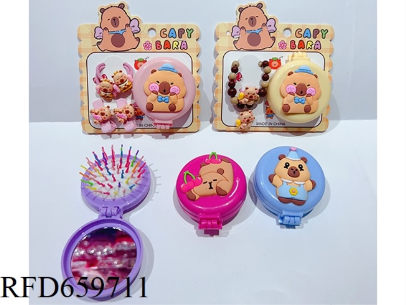 CAPIBALA ACCESSORIES SET (BRACELET + RING + FOLDING MIRROR COMB/BAND + HAIRPIN) MIRROR COMB RANDOM 2