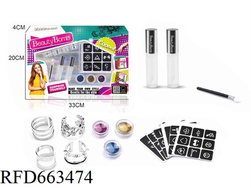 GIRLS AND CHILDREN TATTOO SETS WITH NAILS