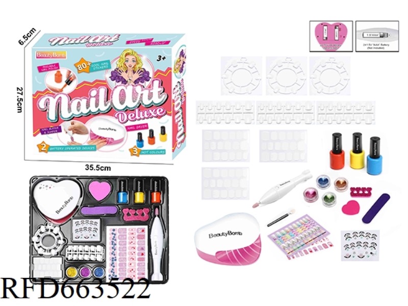 NAIL ART KIT WITH DRYER AND NAIL GRINDER