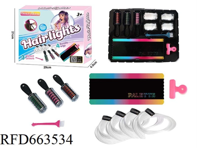 HAIR DYE SET WITH DYEABLE WIG ASSEMBLY