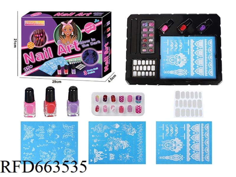 GLOW-IN-THE-DARK TATTOO AND GLOW-IN-THE DARK NAIL POLISH SET