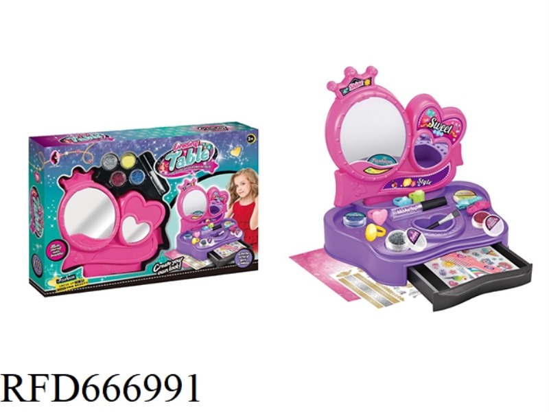 DOUBLE HEART-SHAPED DRESSING TABLE DECORATIVE TATTOO SET