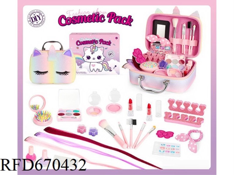 GRADIENT UNICORN GOLD POWDER MAKEUP BAG MAKEUP