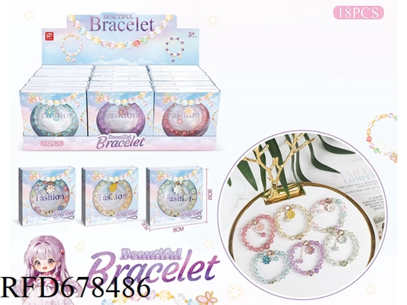 6 STYLES, 18 PIECES OF CRYSTAL BEADED BRACELETS AND PENDANTS
