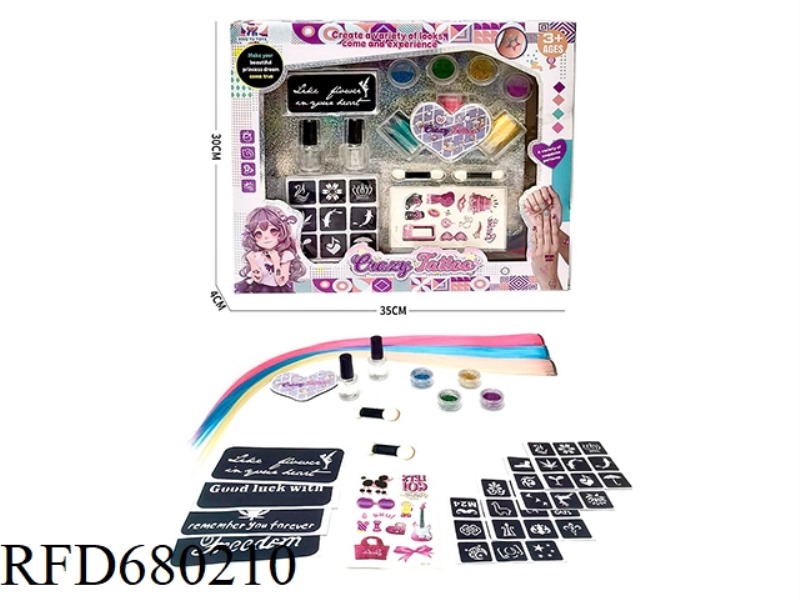 CHILDREN'S TATTOO NAIL ART WIG SET