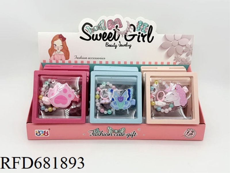 GIRL JEWELRY: HAIRPIN+BRACELET+RING 12PCS