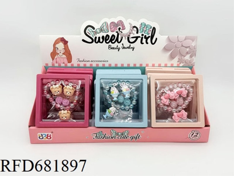 GIRL JEWELRY: EARRINGS+BRACELET 12PCS