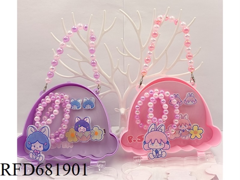 DOG GIRL CAR HANDBAG JEWELRY SET (HAIRPIN+EAR CLIP+NECKLACE) 12PCS