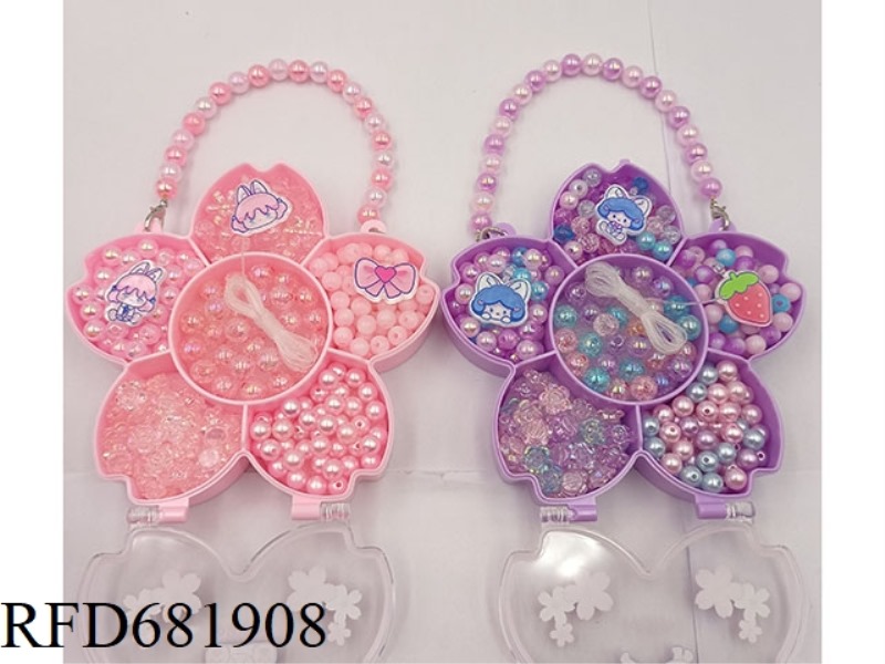 DOG GIRL PLUM BLOSSOM PORTABLE BOX JEWELRY SET (BEADED) 12PCS