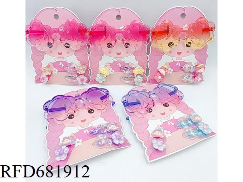 GIRL JEWELRY SET (GLASSES+HAIR ROPE+HAIRPIN)