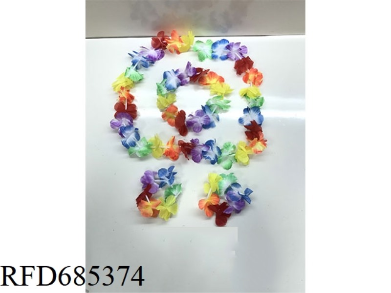 HEADWEAR, TOP CHAIN AND BRACELET WITH FLOWER PIECES