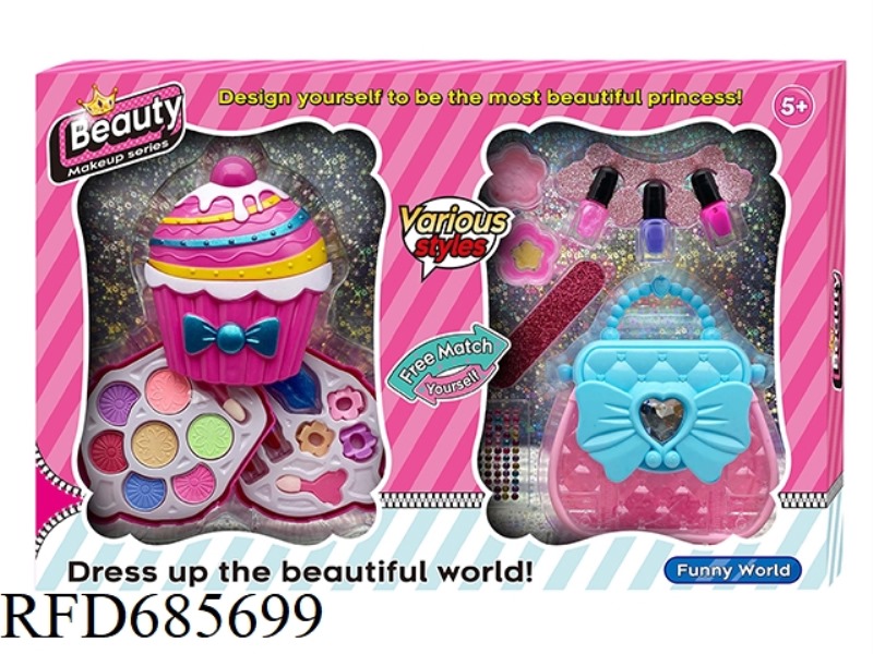CAKE, MAKEUP AND NAIL ART COMBINATION