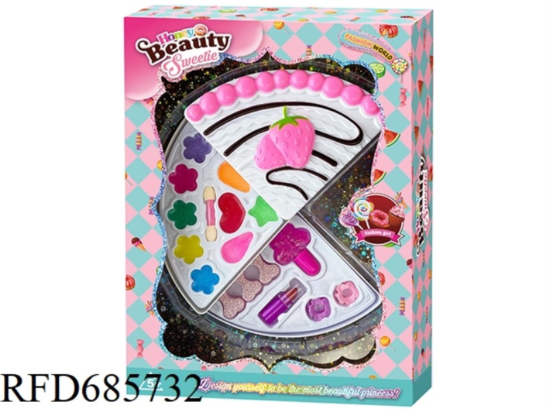 A TWO-LAYER TRIANGULAR CAKE MAKEUP SET