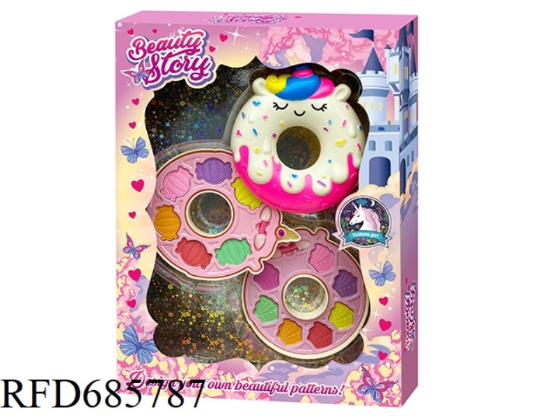 A TWO-LAYER MAKEUP COMBINATION OF UNICORN DOUGHNUTS