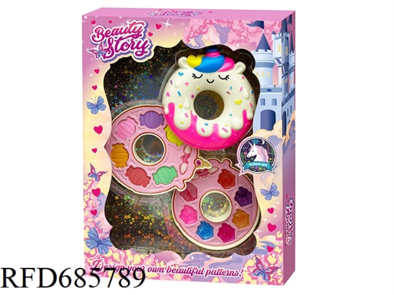 A TWO-LAYER MAKEUP COMBINATION OF UNICORN DOUGHNUTS