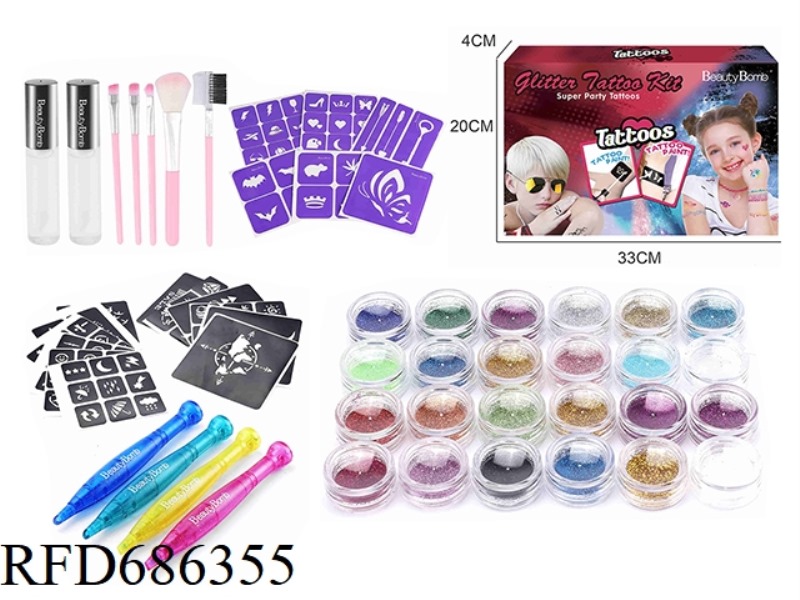 DIY BEAUTY CROSS-BORDER SPECIAL CHILDREN'S TATTOO SET WITH TATTOO PENS