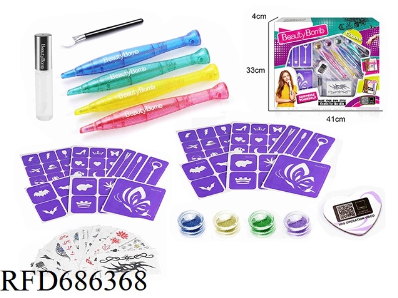 DIY BEAUTY GIRL TATTOO SET WITH TATTOO PEN