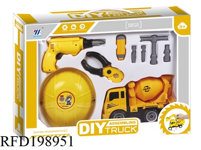 DIY MIXER TRUCK FRICTION DISMOUNTING SIMULATION TRUCK WITH TOOL SET