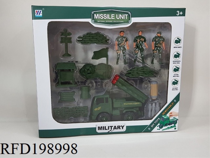 DIY FRICTION DISMOUNTING MILITARY MORTAR CHARIOT SET